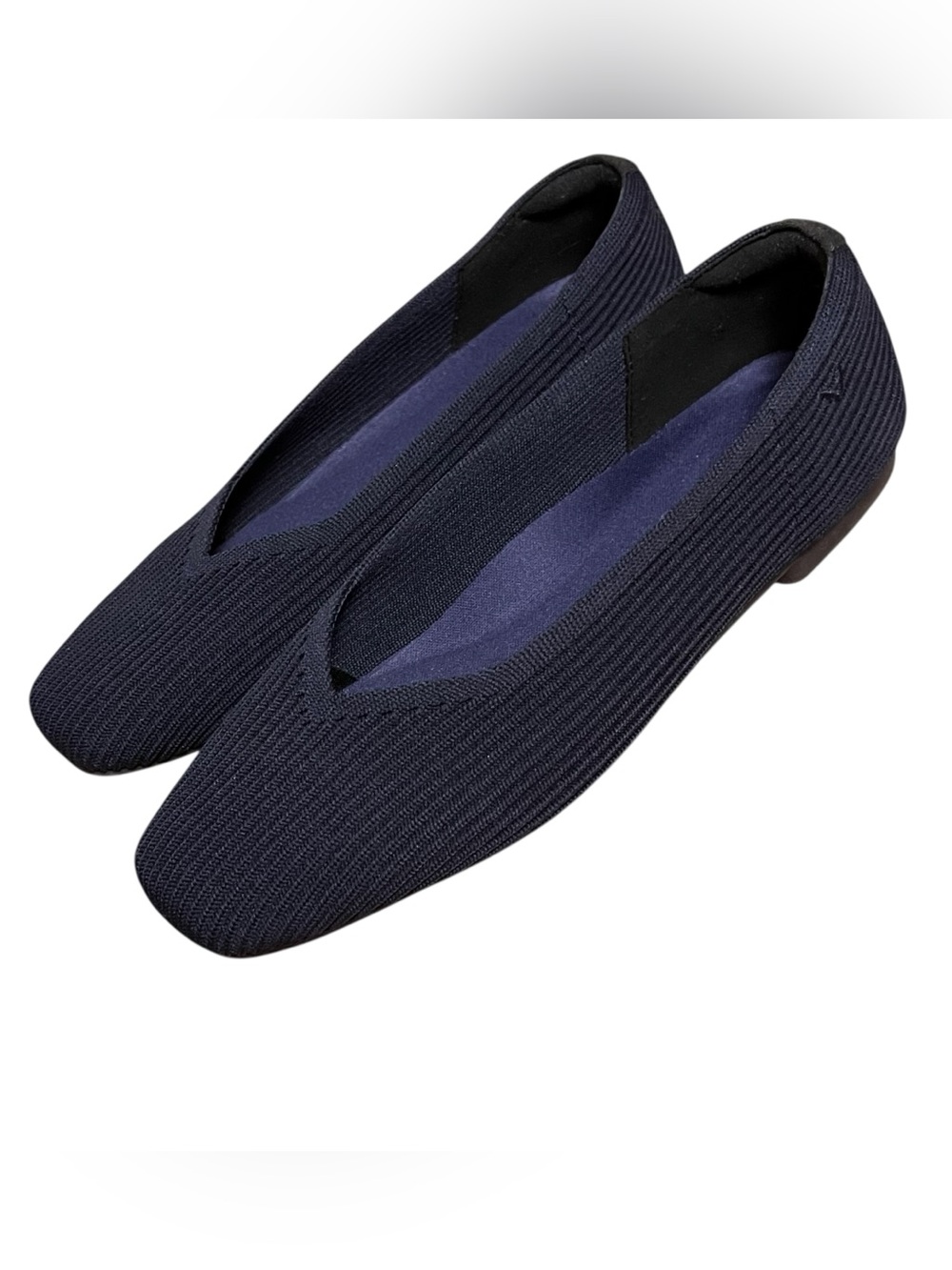 Vivaia Square-Toe V-Cut (Margot 2.0) Navy Washable Comfort Ballet Flats Size 6